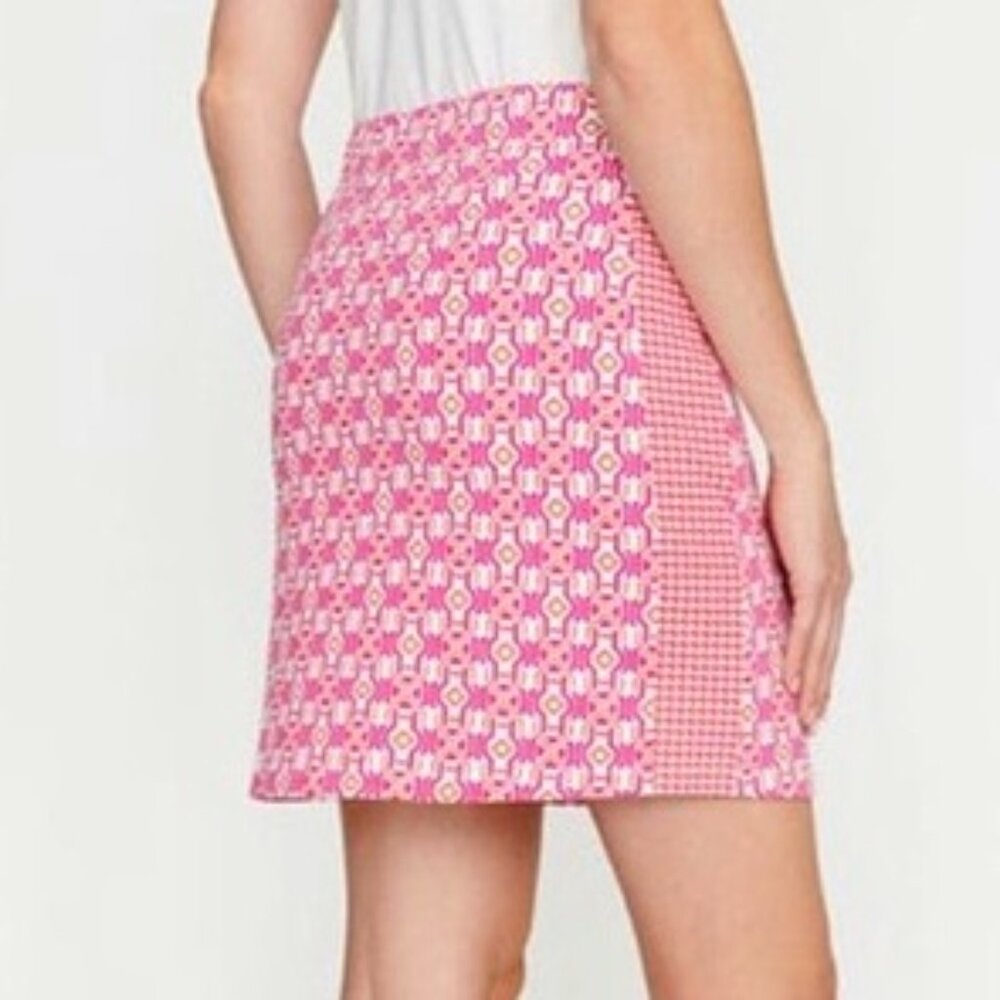 J. McLaughlin Palm Spring Catalina Cloth Skort in Mini Geo Glass - Picture 3 of 9